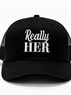 Really HER Black Trucker Cap
